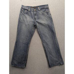 Helix Loose Straight Jeans Mens 36x30 Blue Medium Wash Denim Zip Fly Casual